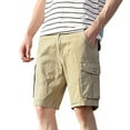 thumbnail image 1 of Cargo Shorts Men Shorts Solid Color Loose Fit Straight Legged Outdoor Short Pants Mens Casual Shorts Khaki 30, 1 of 4
