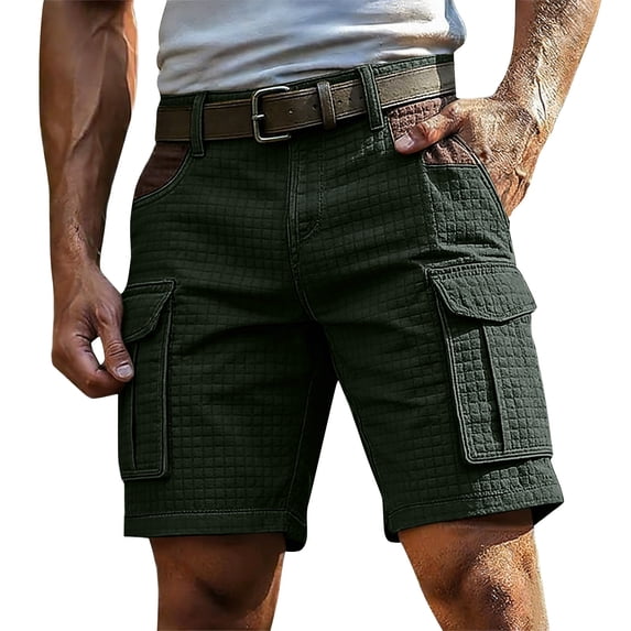 Cargo Shorts Men Textured Lightweight Performance Hiking Cargo Shorts Summer Relaxed Running Outdoor Shorts