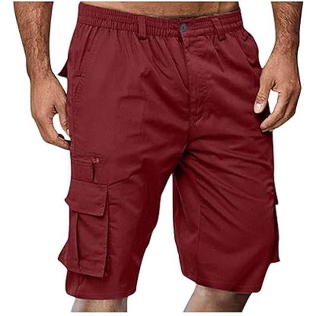 Cargo Shorts for Men Relaxed Fit 2024 Comfy Solid Color Trendy Joggers Men's Shorts 5" Inseam