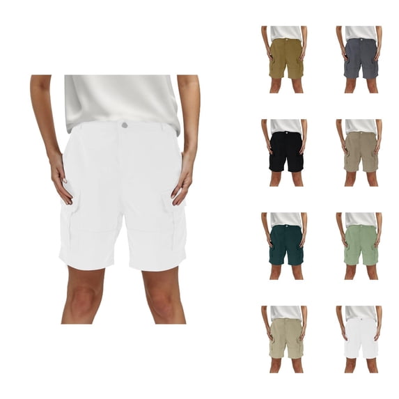 Cargo Shorts Women 2026 Summer High Waist Wide Straight Leg Relaxed Fit Casual Office Work Shorts with Pockets