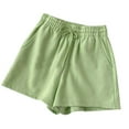 thumbnail image 1 of Cargo Shorts Women Summer Elastic Waist Loose Relaxed Sports and Fitness Shorts Summer Shorts Womens Workout Shorts Green S, 1 of 5