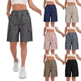 thumbnail image 1 of Cargo Shorts Women,Summer High Waisted Bermuda Shorts Casual Trendy Hiking Outfits Knee Length Pant with Pockets 2026 Dark Gray XXL, 1 of 7