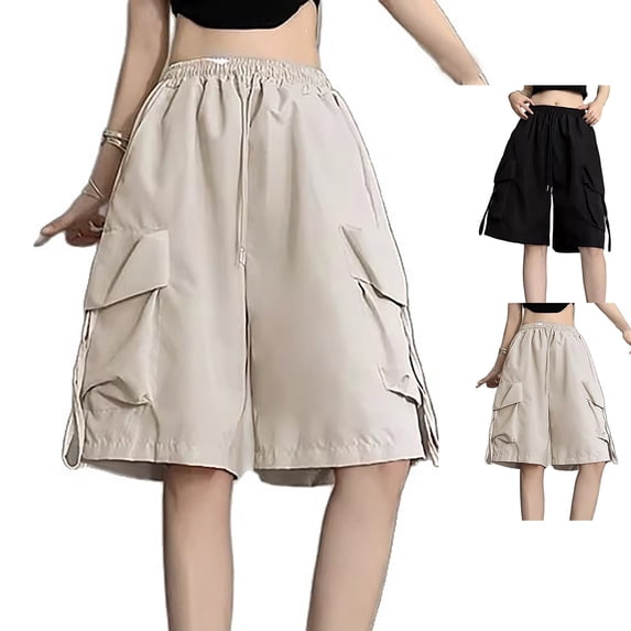 Cargo Shorts for Girls Elastic Waist Hiking Shorts Beige Shorts for Girls, Size 5-16 Years