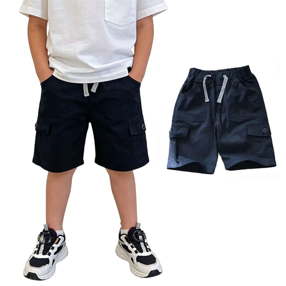 Cargo Shorts for Kids Boys Elastic Waist Drawstring Shorts Baggy Straight Shorts Size 7-8 Years Boys Shorts