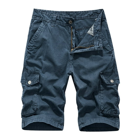 Cargo Shorts for Men 3/4 Relaxed Fit Mens Outdoor Basketball Shorts Waist Lightweight Below Knee Camo Cargo Shorts for Men,Dark Blue,34