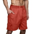 thumbnail image 1 of Cargo Shorts for Men 7" Cotton Linen Breathable Multi-Pockets Drawstring Elastic Waist Short Pants Fathers Gift, 1 of 7