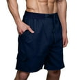 thumbnail image 1 of Cargo Shorts for Men 7" Cotton Linen Breathable Multi-Pockets Drawstring Elastic Waist Short Pants Fathers Gift, 1 of 7