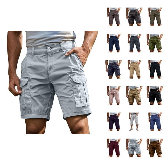 Cargo Shorts for Men 7 Inch Inseam Summer Workout Hiking Shorts Elastic Baggy Golf Fishing Casual Outdoor Work Short