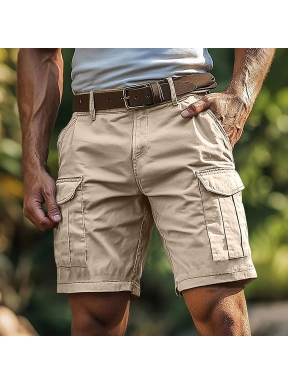 Cargo Shorts for Men 7 Inch Inseam Summer Workout Hiking Shorts Elastic Baggy Golf Fishing Casual Outdoor Work Short