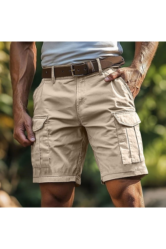 Cargo Shorts for Men 7 Inch Inseam Summer Workout Hiking Shorts Elastic Baggy Golf Fishing Casual Outdoor Work Short