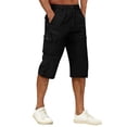 thumbnail image 1 of Cargo Shorts for Men Below Knee Stretch Waist Hiking Shorts Casual Quick Dry Workout Short with Multi-Pockets, L, 1 of 6