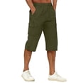 thumbnail image 1 of Cargo Shorts for Men Below Knee Stretch Waist Hiking Shorts Casual Quick Dry Workout Short with Multi-Pockets, M, 1 of 6