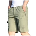 thumbnail image 1 of Cargo Shorts for Men Big Tall Casual Elastic Waist Straight Leg Shorts Summer Loose Fit Loungewear Shorts with Pockets, 1 of 9