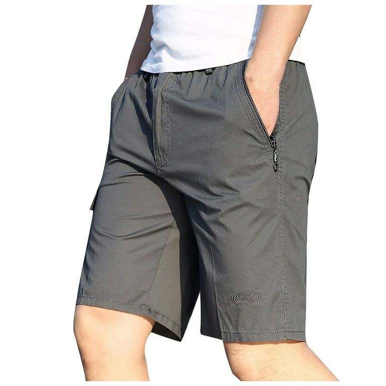 Cargo Shorts for Men Big Tall Casual Elastic Waist Straight Leg