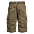 thumbnail image 1 of Cargo Shorts for Men Big & Tall M-5XL Plus Size with Pockets and Belt Cotton Elastic Waist Straight Leg Solid Casual Hiking Bermuda Short Clearance, 1 of 5