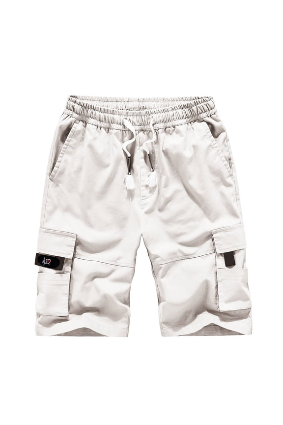 Cargo Shorts for Men Big and Tall Multi-Pocket Drawstring Casual Solid Workout Loose Straight Leg Plus Size Loungewear Short