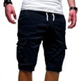 thumbnail image 1 of Cargo Shorts for Men Casual Summer Loose Fit Classic Shorts Drawstring Elastic waist Lightweight Outdoor Hiking Cotton Short Multi-Pocket, 1 of 5