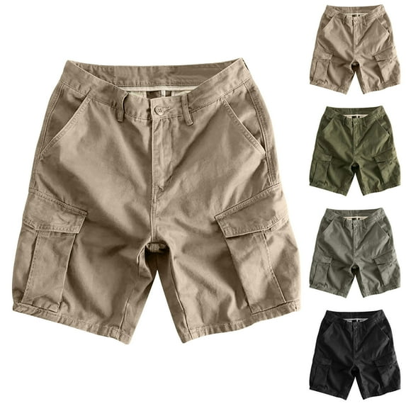 Cargo Shorts for Men Casual Vocation Hiking Shorts Solid Color Outdoor Work Shorts, 2XL