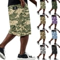 thumbnail image 1 of Cargo Shorts for Men Drawstring Elastic Waist Camouflage Shorts Summer Loose Causal Shorts with Multi-Pockets, L, 1 of 6