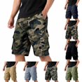 thumbnail image 1 of Cargo Shorts for Men Lightweigh Casual Summer Pants Bermuda Knee Length Hiking Work Short with Pockets 14# Camouflage XL, 1 of 6
