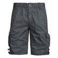 thumbnail image 1 of Cargo Shorts for Men Multi Pockets Mens Cotton Shorts Below Knee Casual Relaxed Fit Hiking Summer Pull on Shorts Big and Tall Size M-5XL Dark Gray, 1 of 5