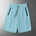 thumbnail image 1 of Cargo Shorts for Men Quick-drying Ice Silk Running Solid Color Pocket Summer Shorts Light Blue XL, 1 of 6