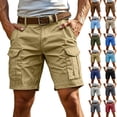 thumbnail image 1 of Cargo Shorts for Men Relaxed Fit 7 Inch Inseam Cargo Work Shorts Elasitc High Waisted Hiking Short Bermudas,XL, 1 of 9