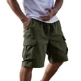 thumbnail image 1 of Cargo Shorts for Men Relaxed Fit Drawstring Waist Hiking Shorts Multi Pockets Outdoor Casual Athletic Short Pants, L, 1 of 6