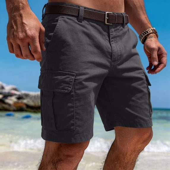 Cargo Shorts for Men Relaxed Fit Elastic Waist Athletic Shorts Summer Lightweight Hiking Shorts Multi Pockets, 4XL