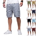 thumbnail image 1 of Cargo Shorts for Men Relaxed Fit Fishing Chino Shorts with Pockets Knee Length Summer Casual Work Bermudas,Gray,M, 1 of 8