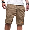 thumbnail image 1 of Cargo Shorts for Men Relaxed Fit Stretchy Soft Cotton Hiking Shorts Solid Color Corduroy Hiking Shorts Comfy Summer Cargo Shorts with Pockets,Khaki,M, 1 of 6