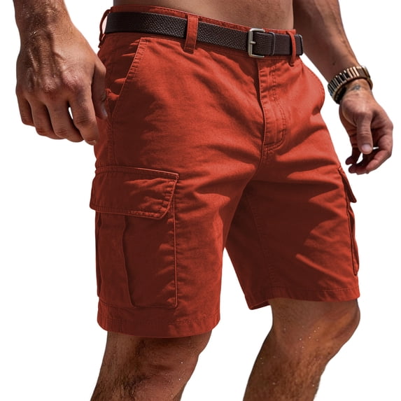 Cargo Shorts for Men Relaxed fit Elastic Waist Athletic Work Shorts Summer Lightweight Hiking Shorts Multi Pockets,XL