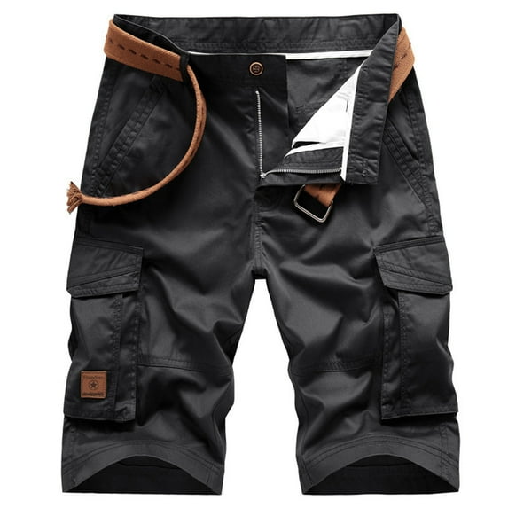 Cargo Shorts for Men Solid Vintage Multi-pocket Workout Shorts Loose Fit Casual Short Pants for Fishing Hiking