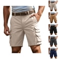 thumbnail image 1 of Cargo Shorts for Men Summer Casual Breathable Straight Leg Loose Fit Bermuda Work Shorts with Pockets, 1 of 5