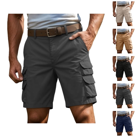 Cargo Shorts for Men Summer Casual Breathable Straight Leg Loose Fit Bermuda Work Shorts with Pockets
