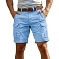 thumbnail image 1 of Cargo Shorts for Men Summer Workout Hiking Shorts Elastic Baggy Golf Fishing Casual Outdoor Work Short Light Blue 2XL, 1 of 6