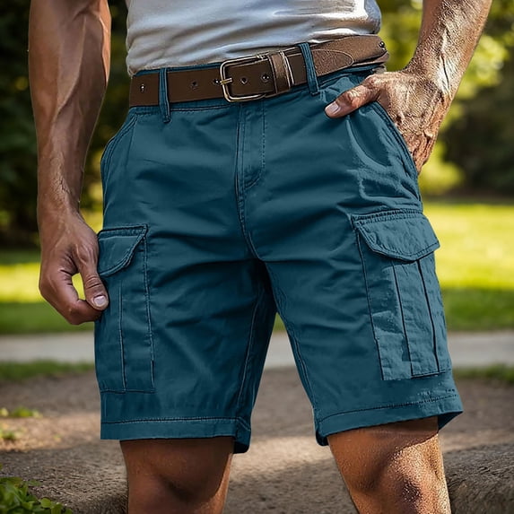 Cargo Shorts for Men Tactical Cotton Hiking Summer Workout Gym Shorts with Multi Pockets, L
