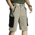 thumbnail image 1 of Cargo Shorts for Men with Multi-Pockets Straight Leg Elastic Mid Waisted Casual Color Block Waterproof Windproof Breathable Hiking Work Short, 1 of 5
