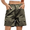 thumbnail image 1 of Cargo Shorts for Women Breathable and Lightweight Elastic Waist Shorts Straight Leg and 6 Pockets, 1 of 8