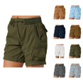 thumbnail image 1 of Cargo Shorts for Women Summer Casual Elastic High Waist Wide Leg Loose Fit Lightweight Hiking Shorts with Pockets, 1 of 5