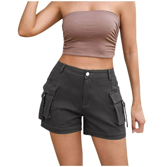 Cargo Shorts for Women Trendy 2025 Summer High Wasited Utility Cut Off Y2k Mini Shorts with Pockets Bottoms