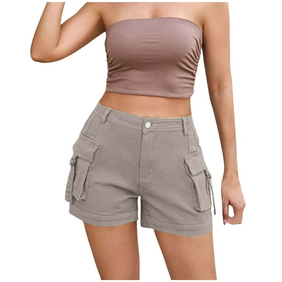 Cargo Shorts for Women Trendy 2025 Summer High Wasited Utility Cut Off Y2k Mini Shorts with Pockets Bottoms