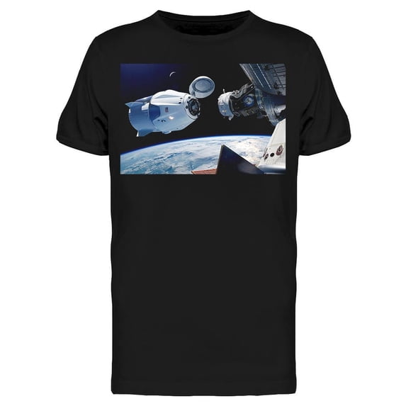 Cargo Spacecraft In Orbit T-Shirt Men -Image by Shutterstock, Male Medium
