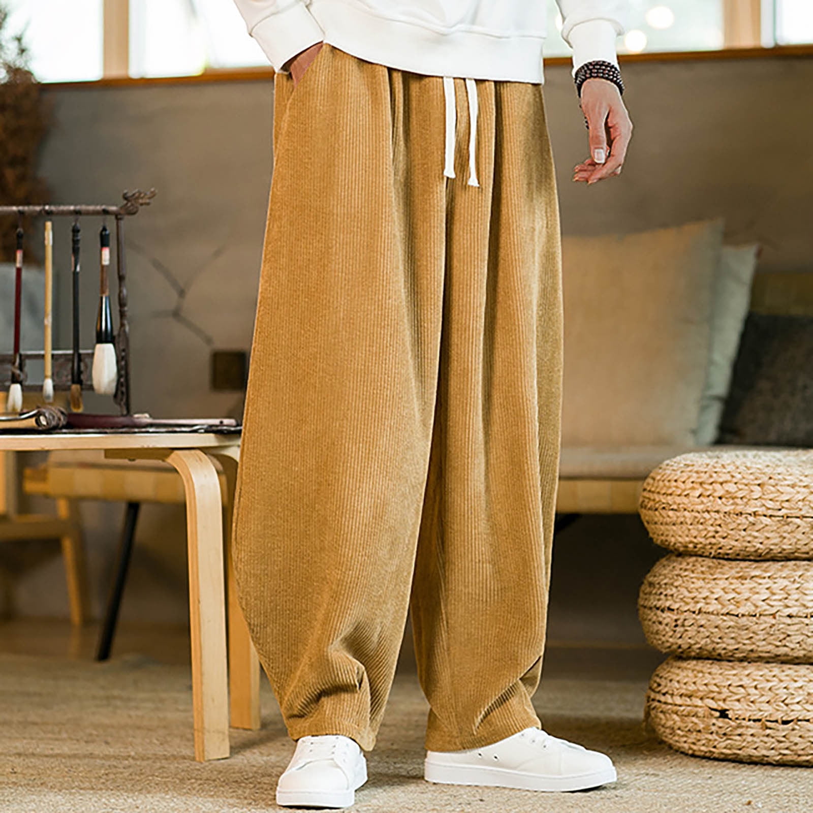 Cargo Sweat Pants for Men Mens Baggy Joggers Work Out Sweats Men Black ...