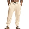 thumbnail image 1 of Cargo Sweatpant Joggers for Men Drawstring Working Running Jogger Pants with 3 Pockets Elastic Waist Straight Leg Long Sweat Pants, 1 of 9