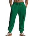 thumbnail image 1 of Cargo Sweatpant Joggers for Men Drawstring Working Running Jogger Pants with 3 Pockets Elastic Waist Straight Leg Long Sweat Pants, 1 of 9