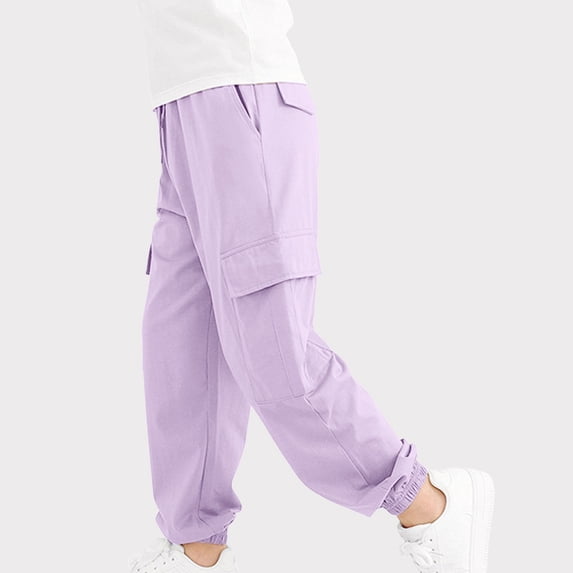 Cargo Sweatpants for Boys Girls School Baggy Pants Kids Summer Elastic Waist Casual Athletic Joggers Trendy