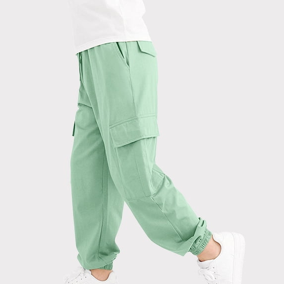 Cargo Sweatpants for Boys Girls School Baggy Pants Kids Summer Elastic Waist Casual Athletic Joggers Trendy