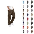 thumbnail image 1 of Cargo Sweatpants for Men 2025 Casual Elastic Waist Drawstring Cargo Work Pants with Pockets Streetwear Mens Trousers, 1 of 5