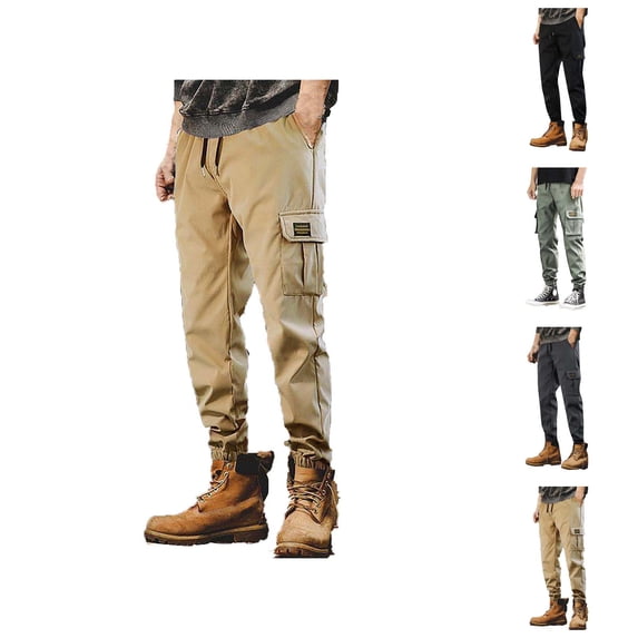 Cargo Sweatpants for Men 2025 Casual Elastic Waist Drawstring Loose Harem Pants Joggers with Pockets Mens Trousers